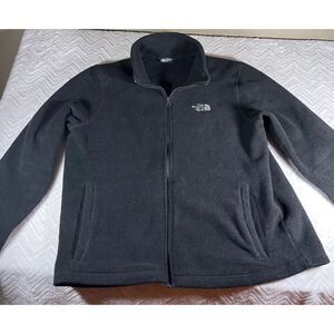 The North Face Fleece Jacket Mens XL Black Full Zip Mock Neck‎ Pockets Outdoors